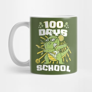 100 Days of school featuring a Rocking T-rex dino #2 Mug